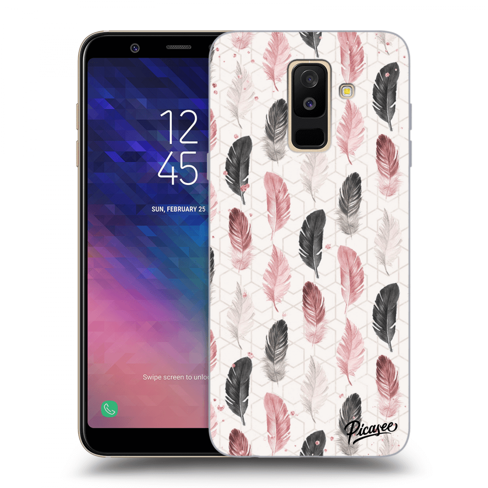 Picasee silikonový průhledný obal pro Samsung Galaxy A6+ A605F - Feather 2