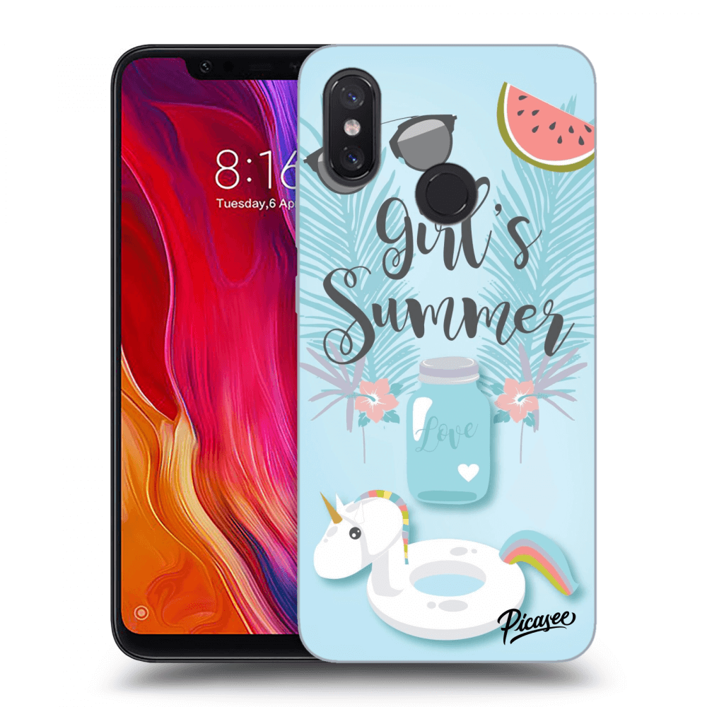 Picasee silikonový průhledný obal pro Xiaomi Mi 8 - Girls Summer