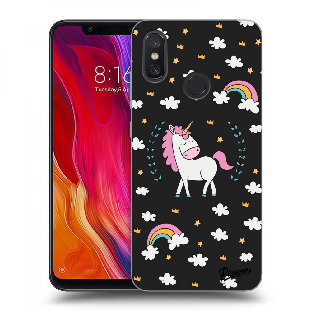 Picasee silikonový černý obal pro Xiaomi Mi 8 - Unicorn star heaven