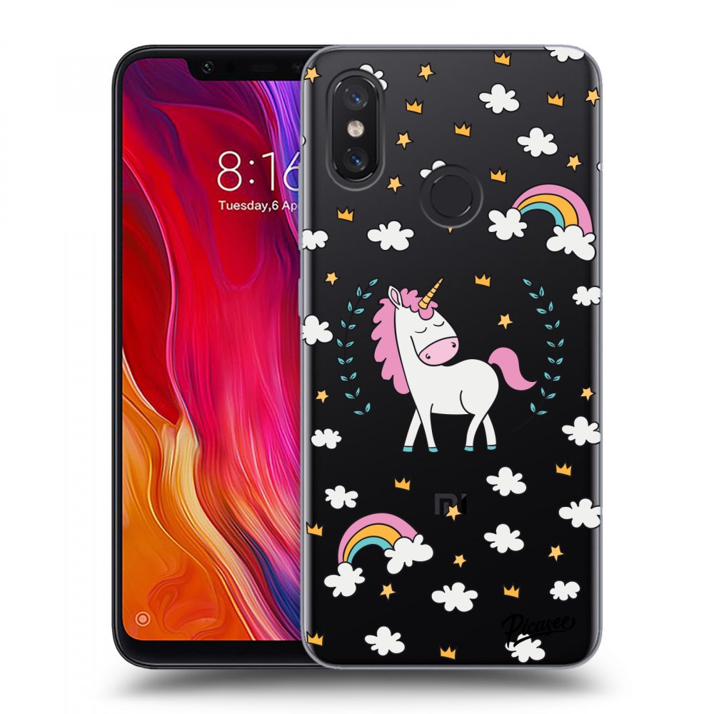 Picasee silikonový průhledný obal pro Xiaomi Mi 8 - Unicorn star heaven
