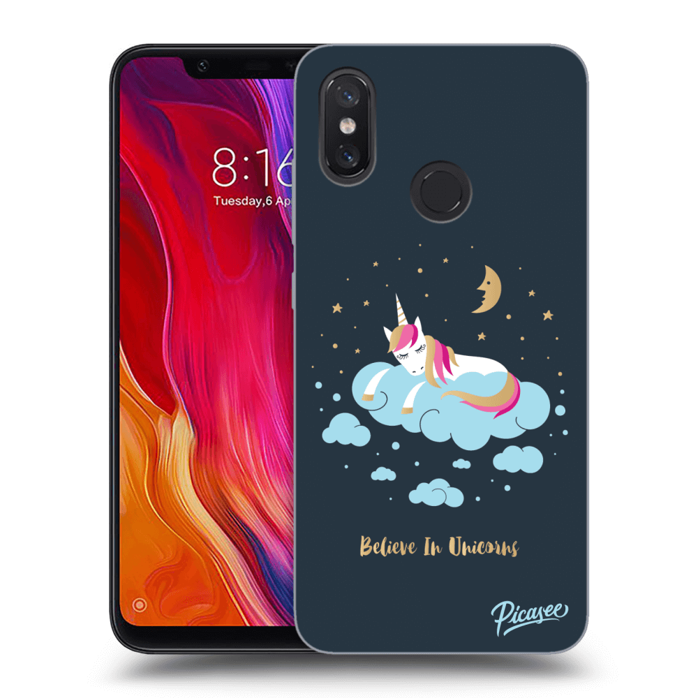 Picasee silikonový černý obal pro Xiaomi Mi 8 - Believe In Unicorns