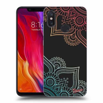 Picasee silikonový černý obal pro Xiaomi Mi 8 - Flowers pattern