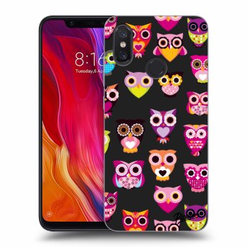 Picasee silikonový černý obal pro Xiaomi Mi 8 - Owls