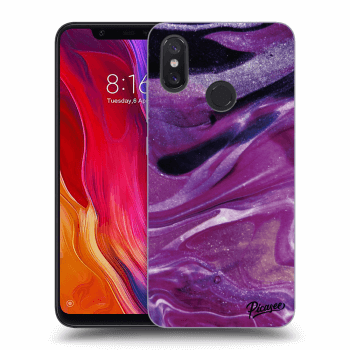 Picasee silikonový průhledný obal pro Xiaomi Mi 8 - Purple glitter