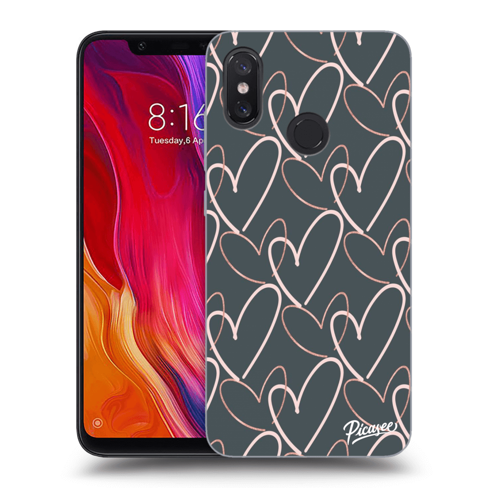 Picasee silikonový černý obal pro Xiaomi Mi 8 - Lots of love