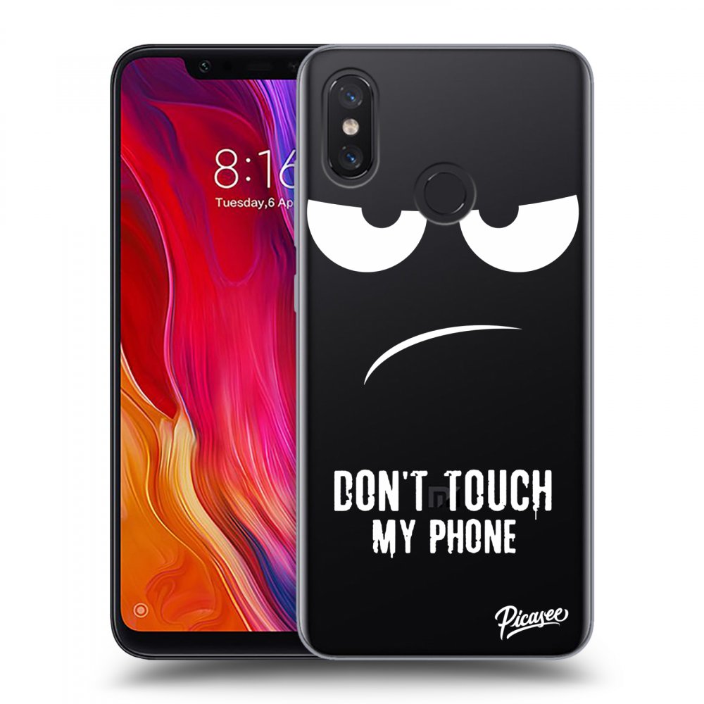 Picasee silikonový průhledný obal pro Xiaomi Mi 8 - Don't Touch My Phone