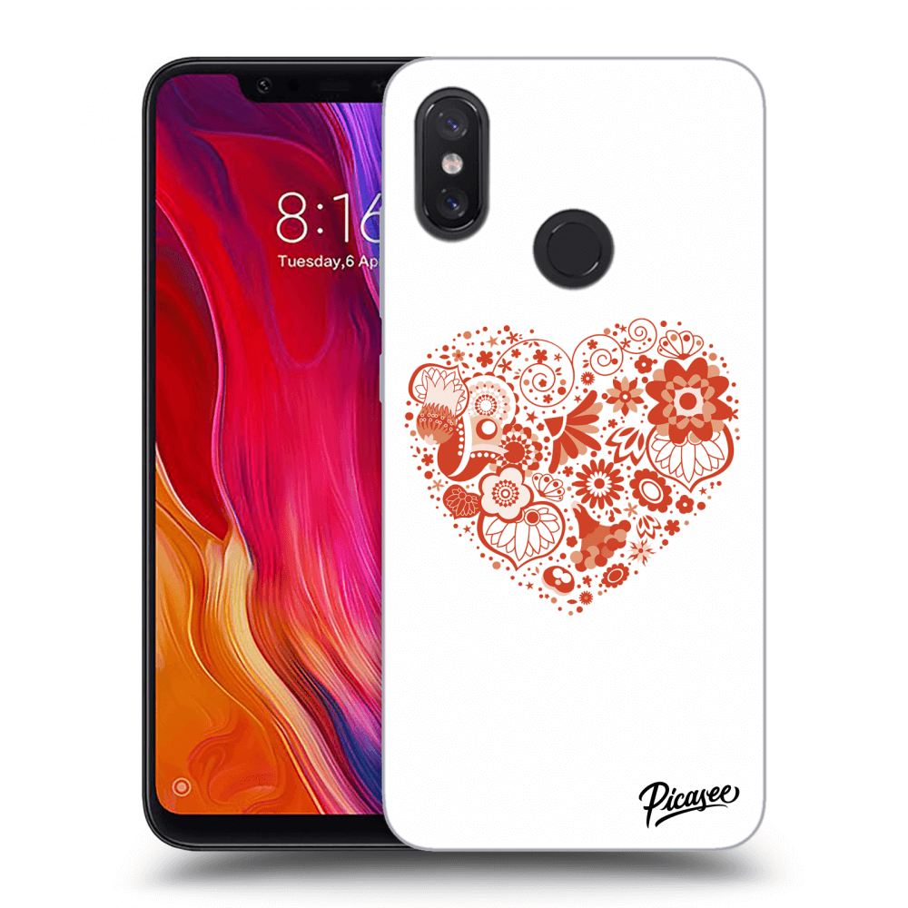 Picasee silikonový černý obal pro Xiaomi Mi 8 - Big heart