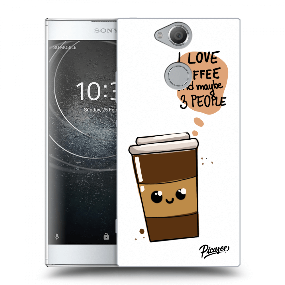 Picasee silikonový průhledný obal pro Sony Xperia XA2 - Cute coffee