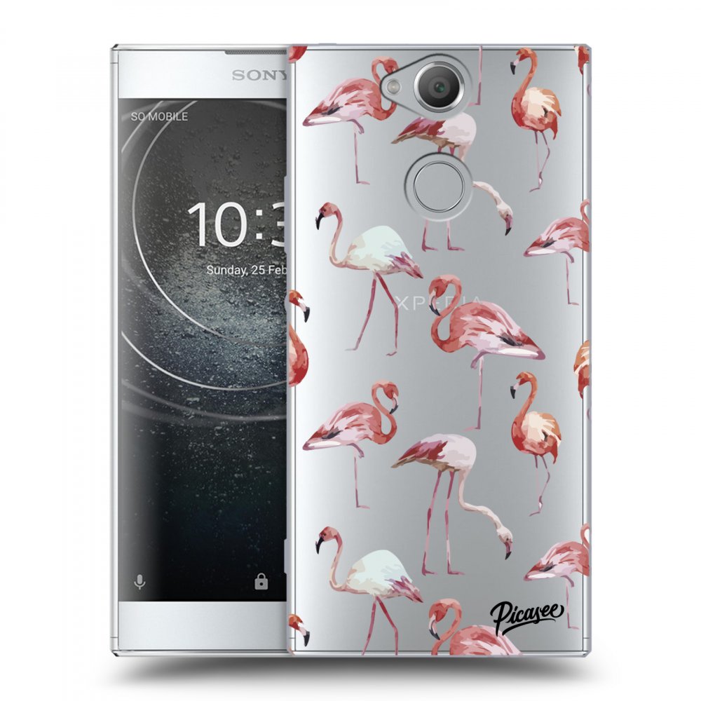 Picasee silikonový průhledný obal pro Sony Xperia XA2 - Flamingos