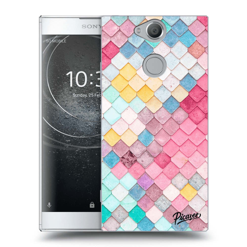 Picasee silikonový průhledný obal pro Sony Xperia XA2 - Colorful roof