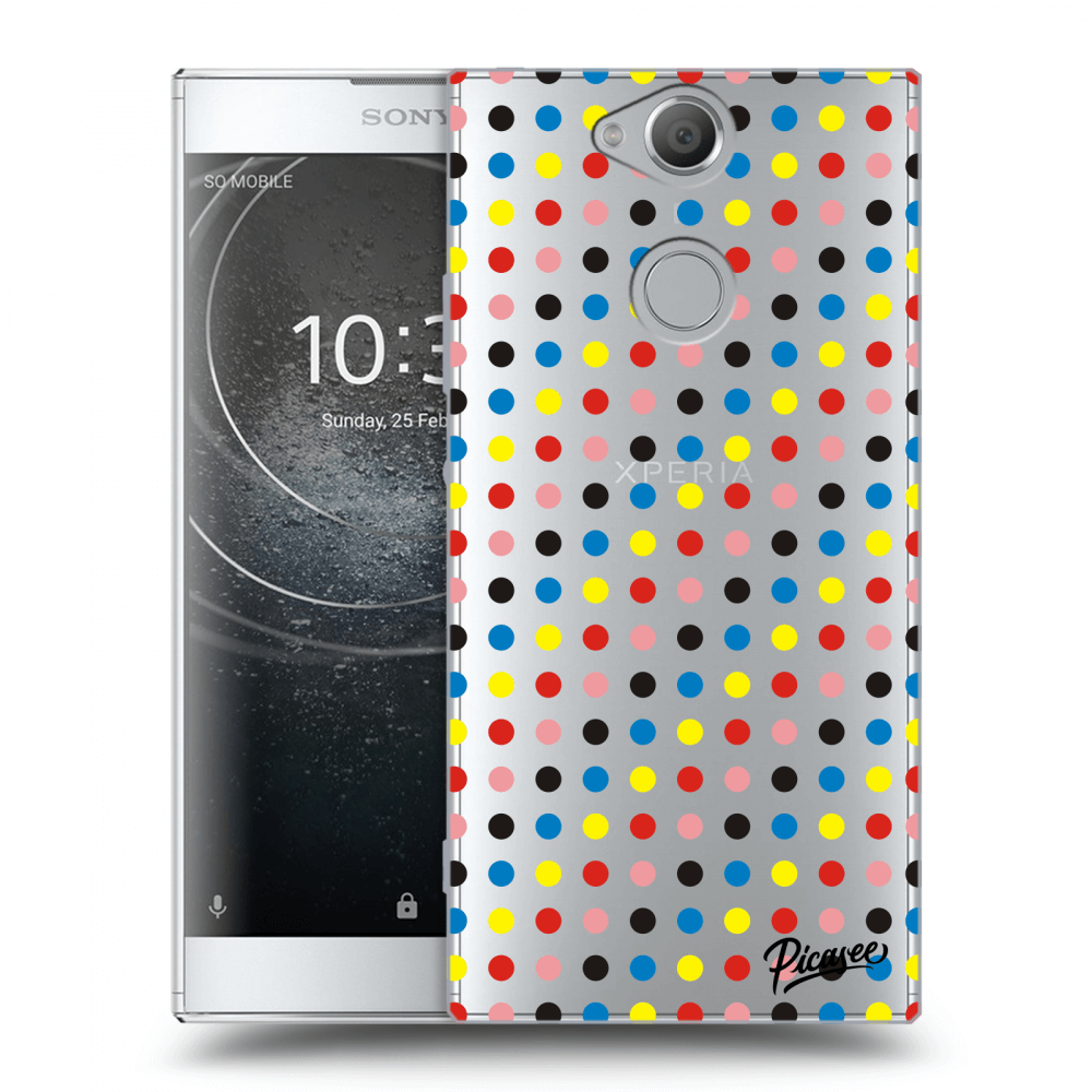 Picasee silikonový průhledný obal pro Sony Xperia XA2 - Colorful dots