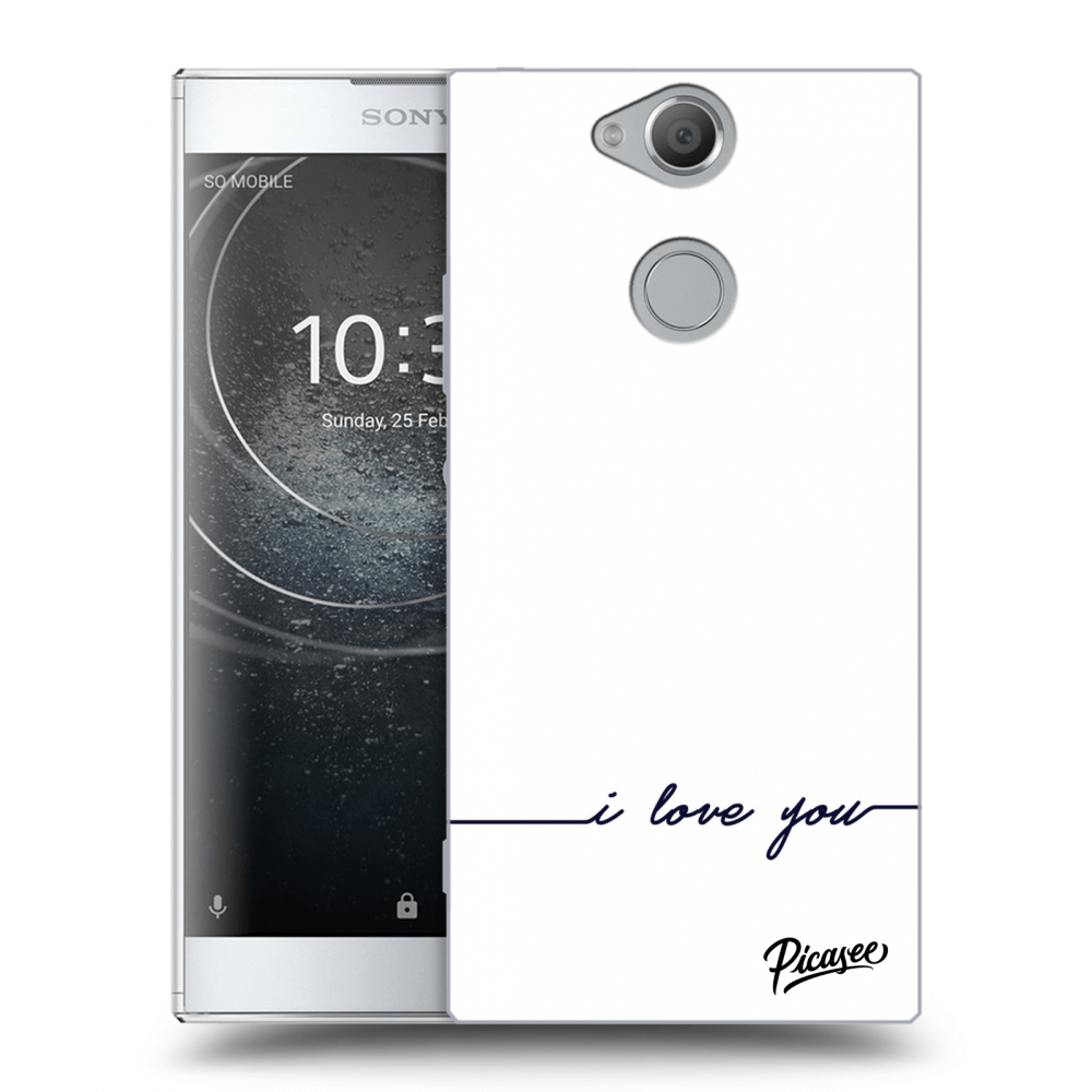Picasee silikonový průhledný obal pro Sony Xperia XA2 - I love you