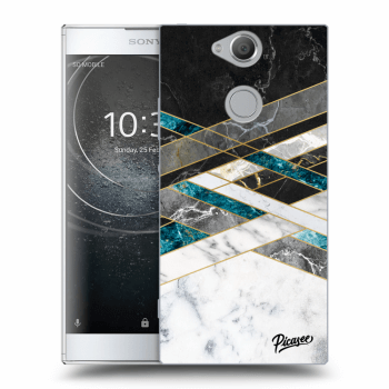 Picasee silikonový průhledný obal pro Sony Xperia XA2 - Black & White geometry