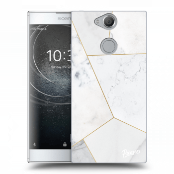 Picasee silikonový průhledný obal pro Sony Xperia XA2 - White tile