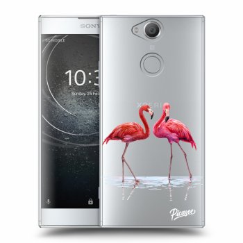 Picasee silikonový průhledný obal pro Sony Xperia XA2 - Flamingos couple
