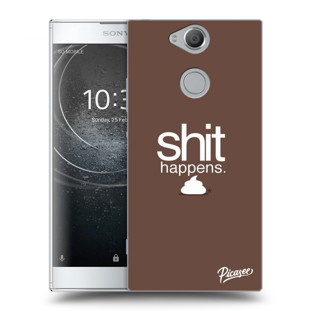 Picasee silikonový průhledný obal pro Sony Xperia XA2 - Shit happens
