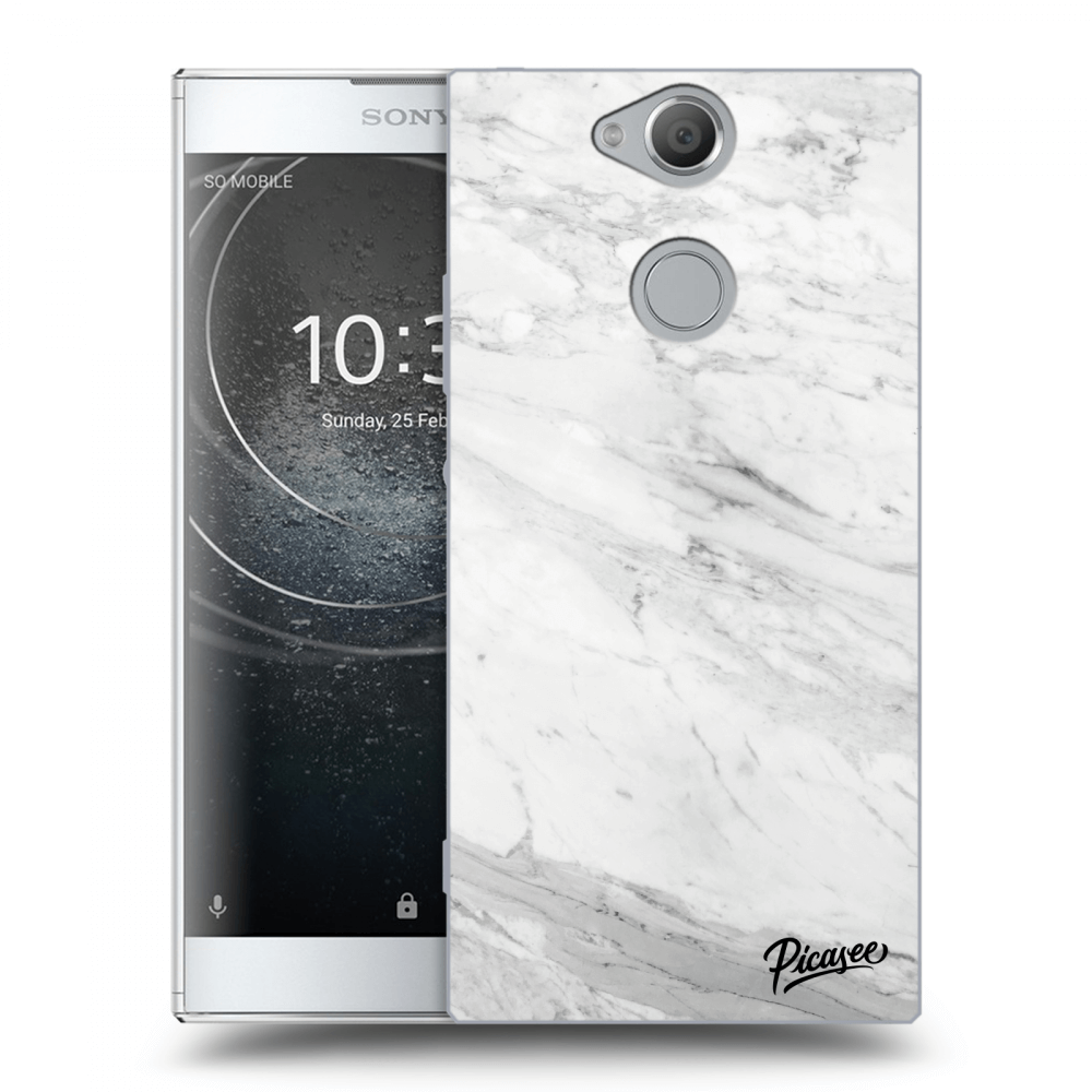 Picasee silikonový průhledný obal pro Sony Xperia XA2 - White marble