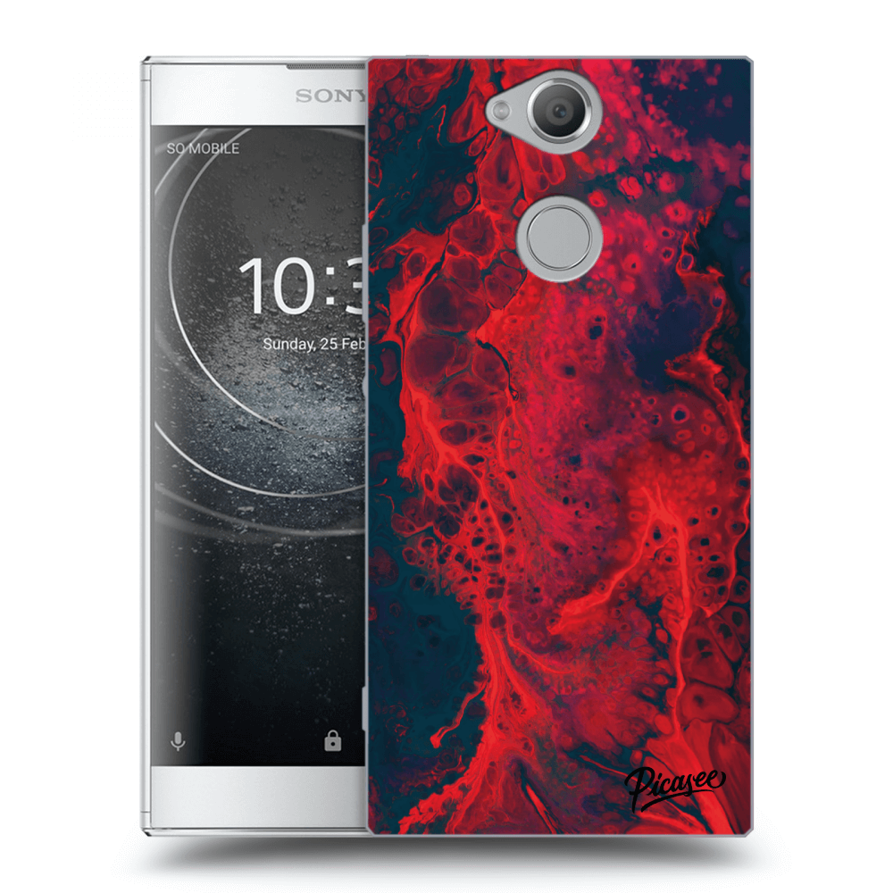 Picasee silikonový průhledný obal pro Sony Xperia XA2 - Organic red