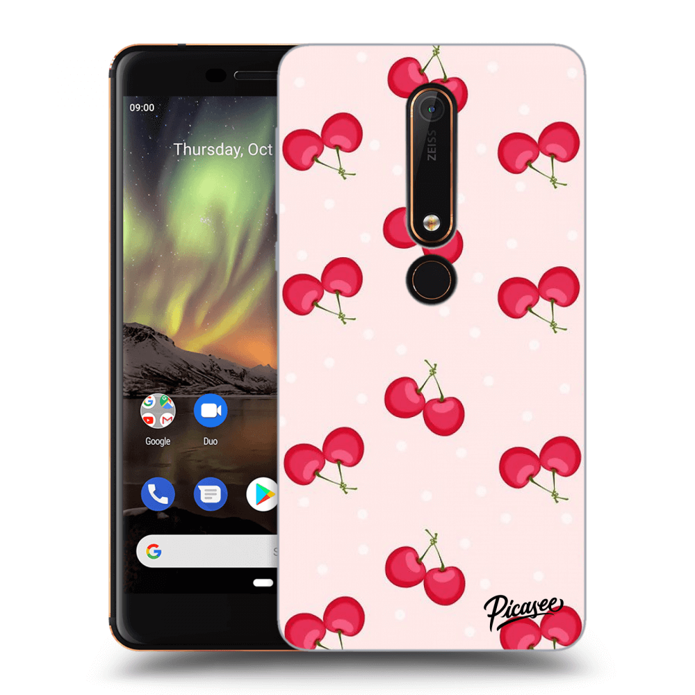 Picasee silikonový průhledný obal pro Nokia 6.1 - Cherries