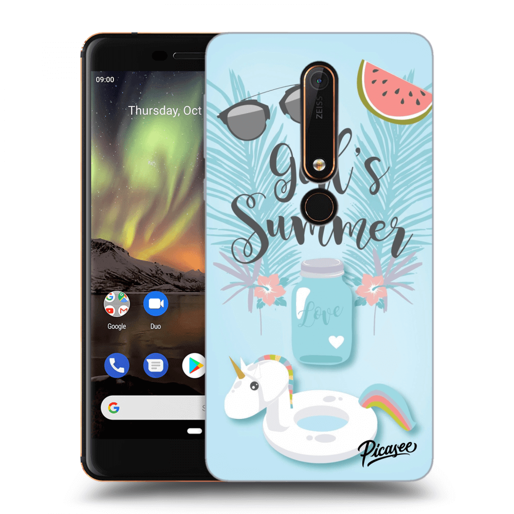 Picasee silikonový průhledný obal pro Nokia 6.1 - Girls Summer