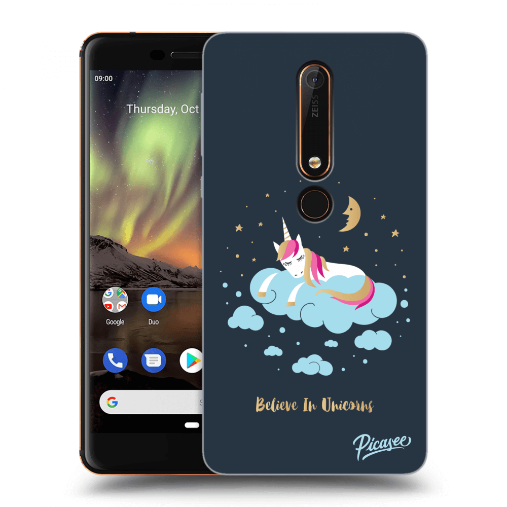 Picasee silikonový průhledný obal pro Nokia 6.1 - Believe In Unicorns