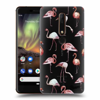 Picasee silikonový průhledný obal pro Nokia 6.1 - Flamingos