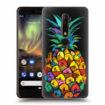 Picasee silikonový průhledný obal pro Nokia 6.1 - Pineapple