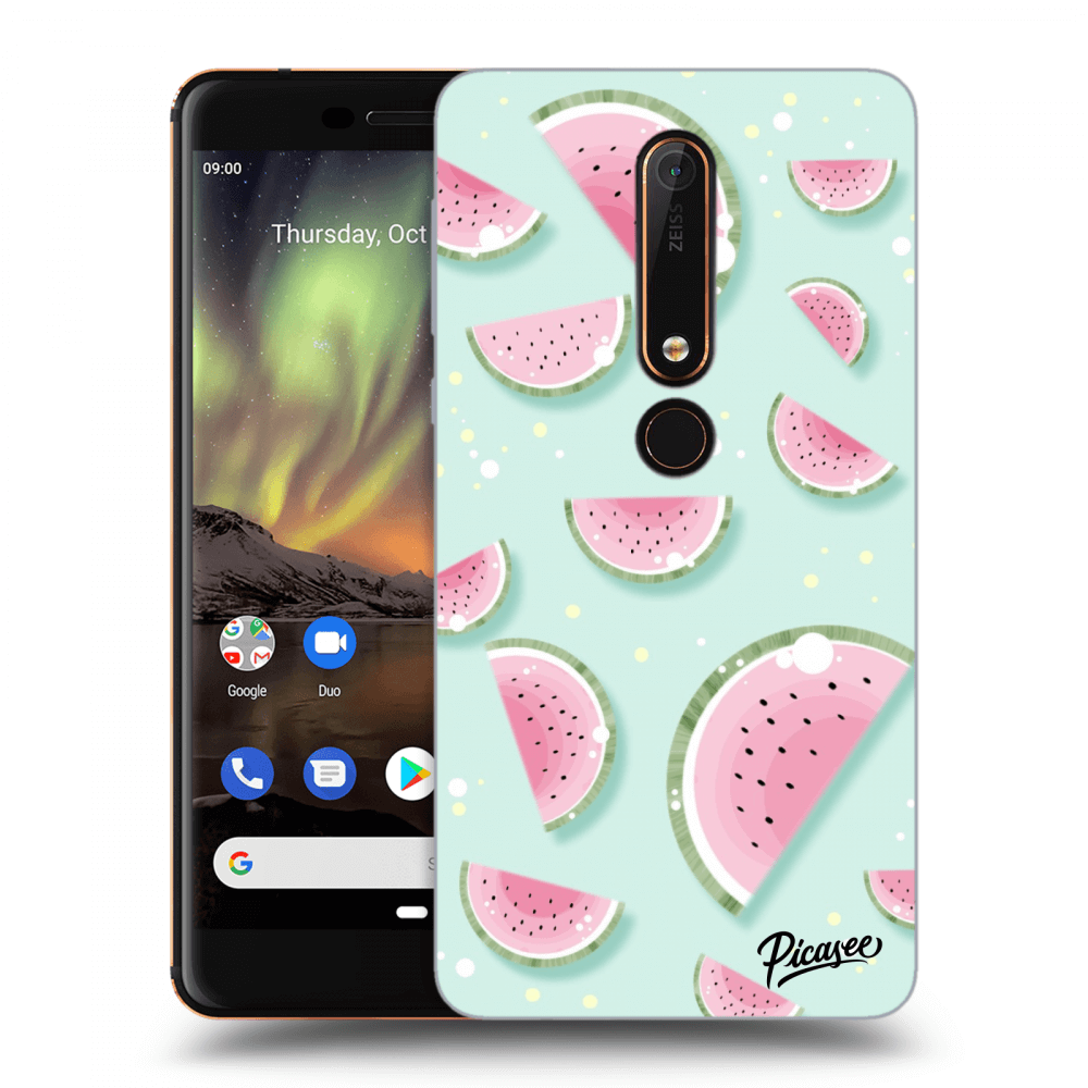 Picasee silikonový průhledný obal pro Nokia 6.1 - Watermelon 2