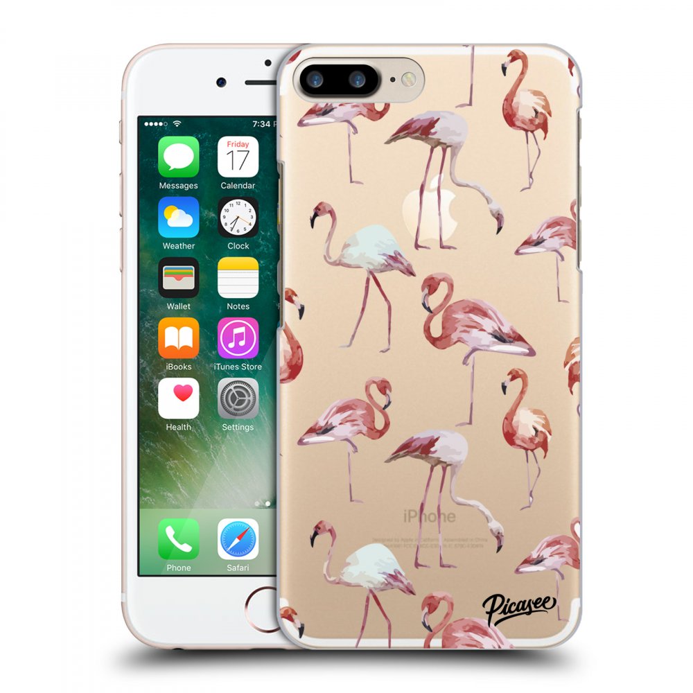 Picasee silikonový průhledný obal pro Apple iPhone 7 Plus - Flamingos