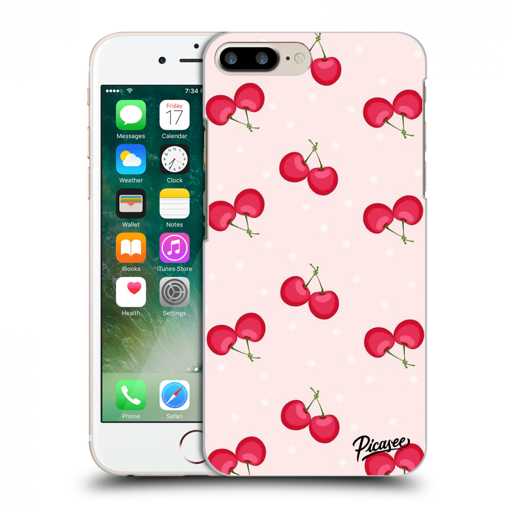 Picasee silikonový černý obal pro Apple iPhone 7 Plus - Cherries