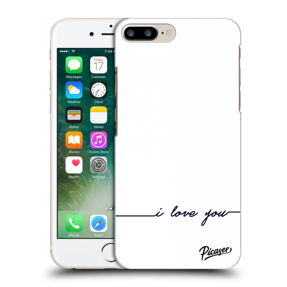 Picasee silikonový průhledný obal pro Apple iPhone 7 Plus - I love you
