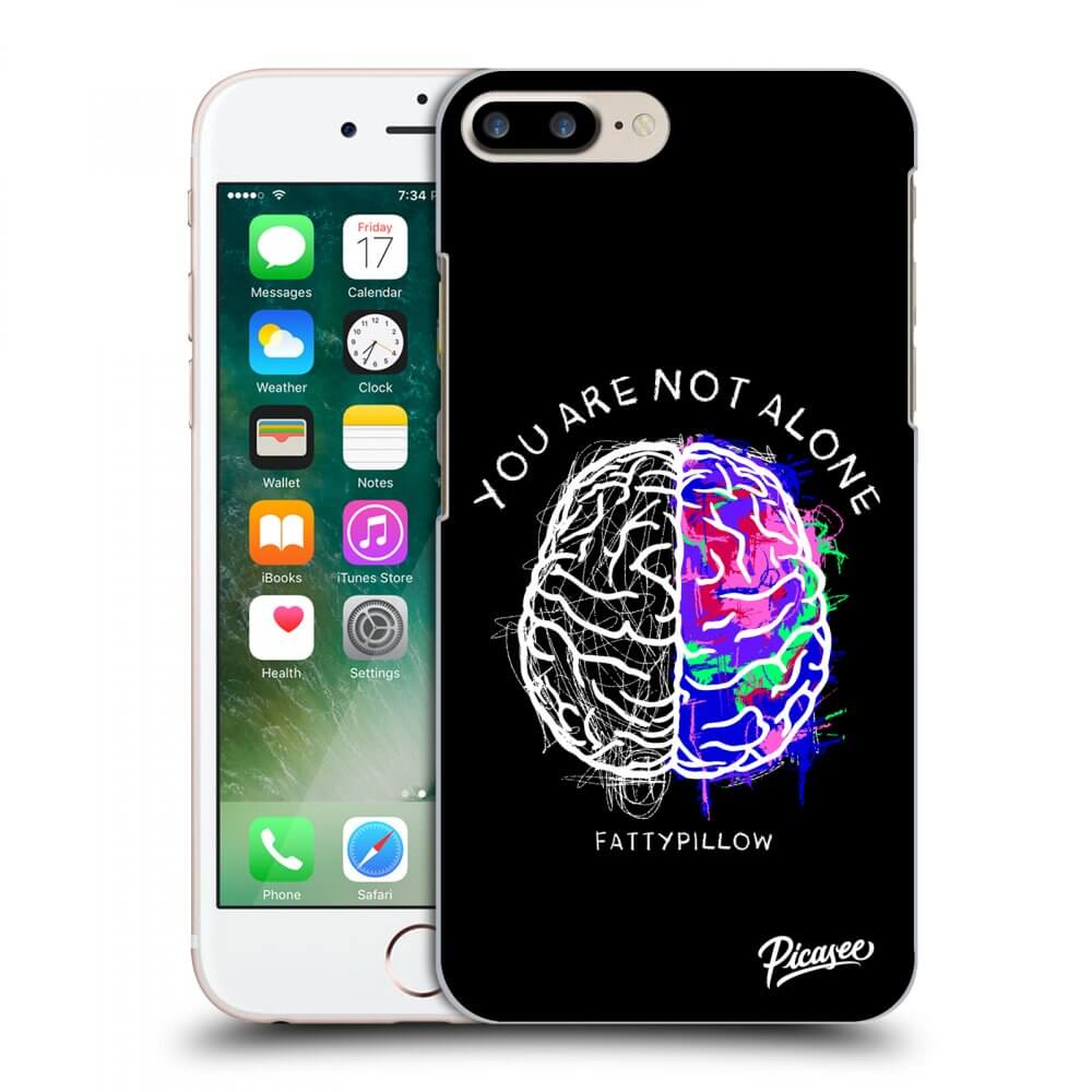 Picasee silikonový průhledný obal pro Apple iPhone 7 Plus - Brain - White