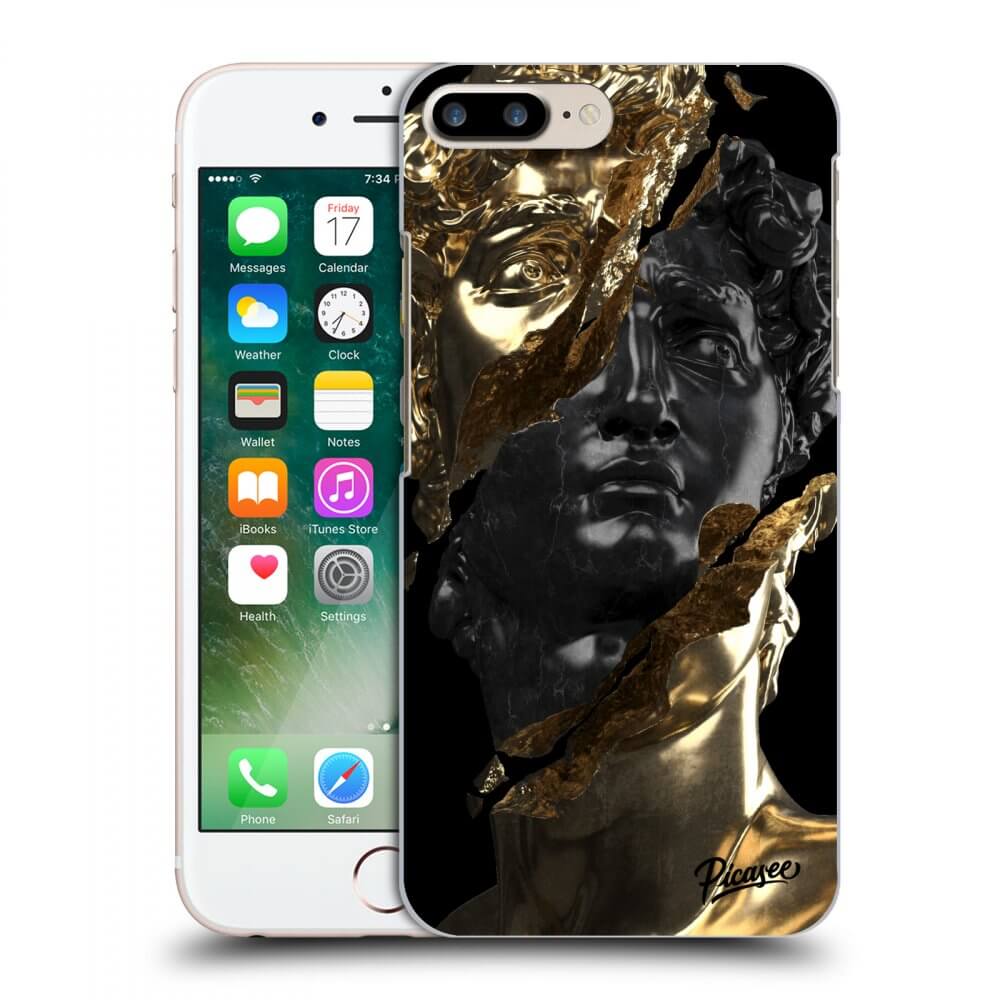 Picasee silikonový černý obal pro Apple iPhone 7 Plus - Gold - Black