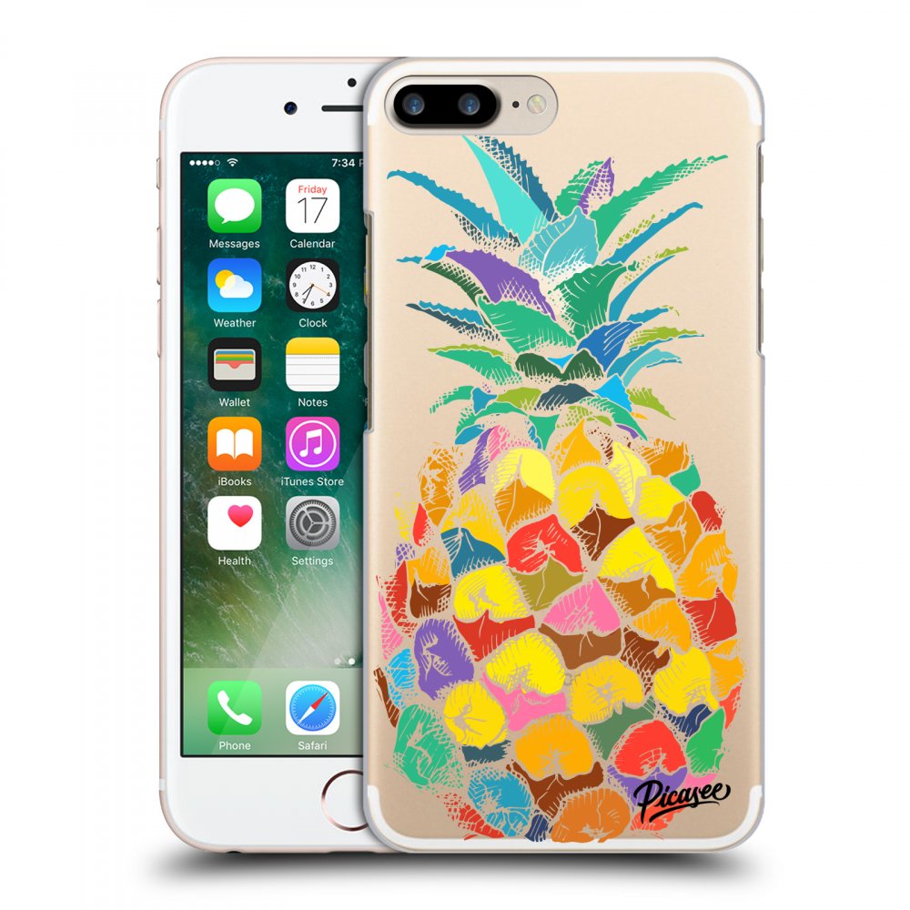 Picasee silikonový průhledný obal pro Apple iPhone 7 Plus - Pineapple