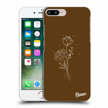 Picasee silikonový průhledný obal pro Apple iPhone 7 Plus - Brown flowers