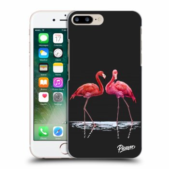 Picasee silikonový černý obal pro Apple iPhone 7 Plus - Flamingos couple