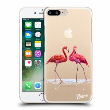 Picasee silikonový průhledný obal pro Apple iPhone 7 Plus - Flamingos couple