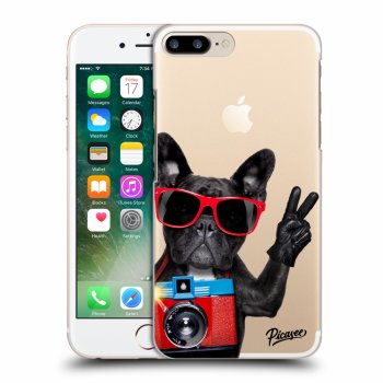Picasee silikonový průhledný obal pro Apple iPhone 7 Plus - French Bulldog