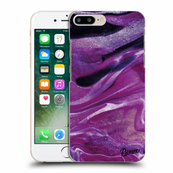 Picasee silikonový průhledný obal pro Apple iPhone 7 Plus - Purple glitter