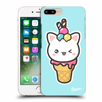 Picasee silikonový průhledný obal pro Apple iPhone 7 Plus - Ice Cream Cat