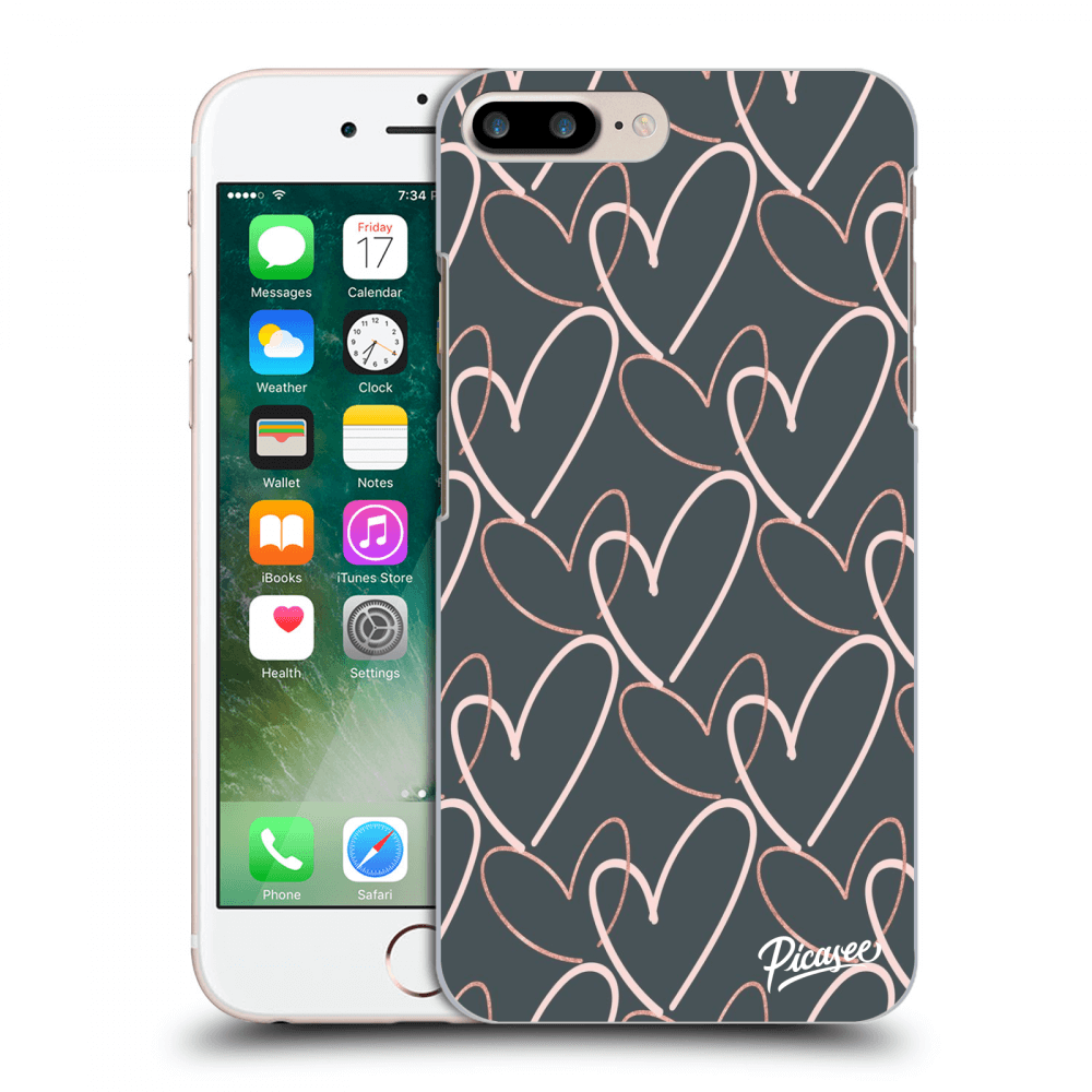 Picasee silikonový černý obal pro Apple iPhone 7 Plus - Lots of love