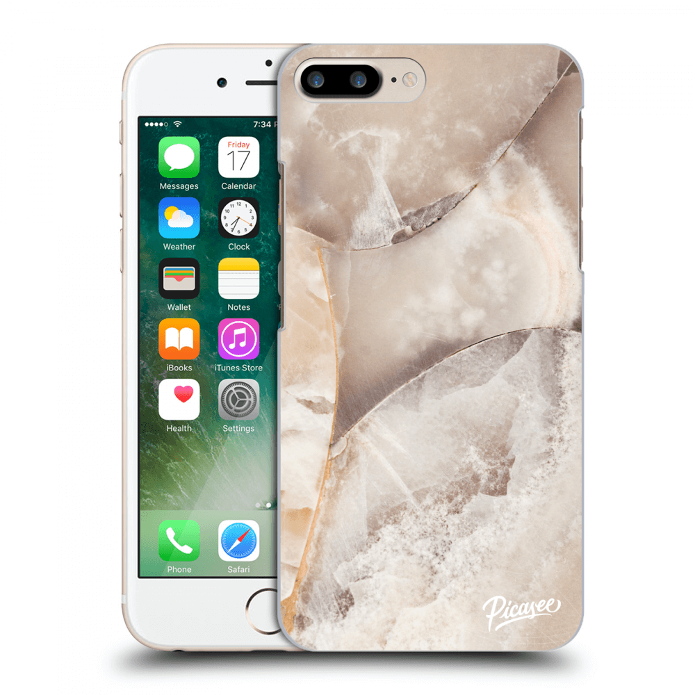 Picasee silikonový průhledný obal pro Apple iPhone 7 Plus - Cream marble