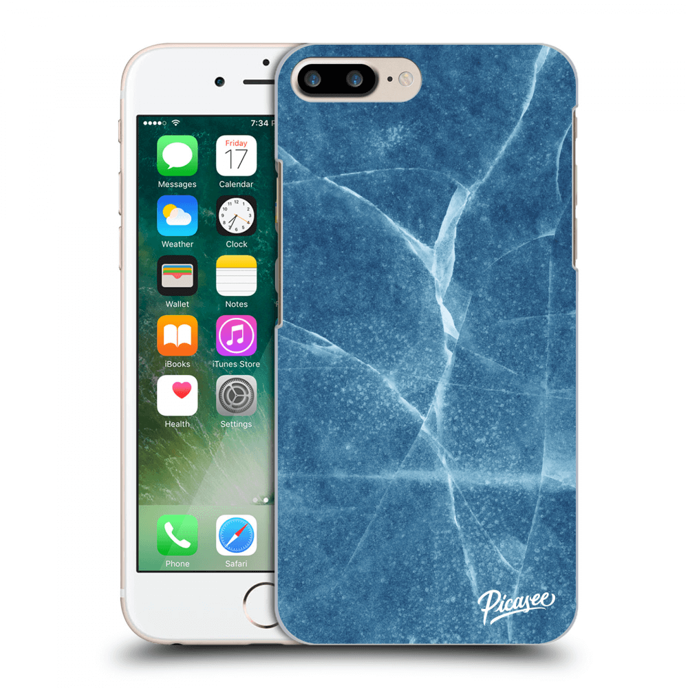 Picasee silikonový průhledný obal pro Apple iPhone 7 Plus - Blue marble