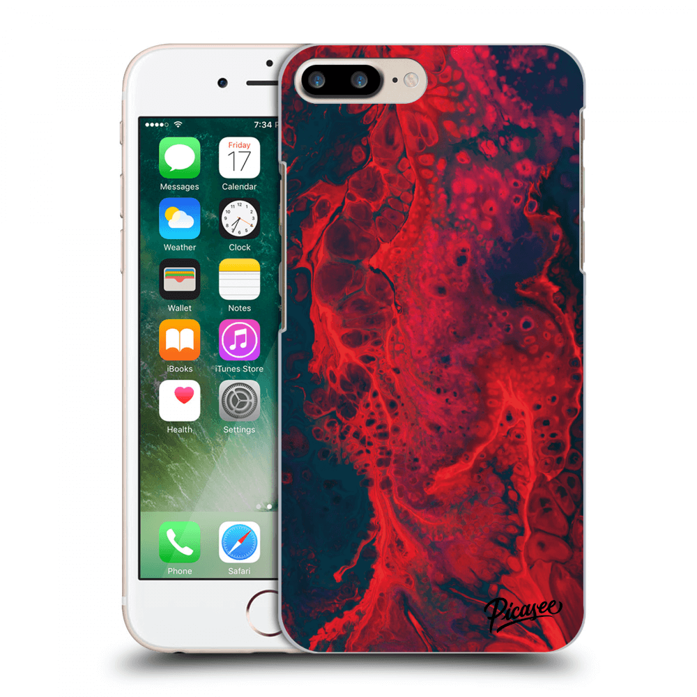 Picasee silikonový černý obal pro Apple iPhone 7 Plus - Organic red