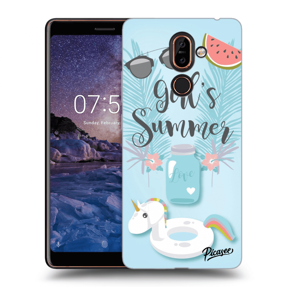 Picasee silikonový průhledný obal pro Nokia 7 Plus - Girls Summer