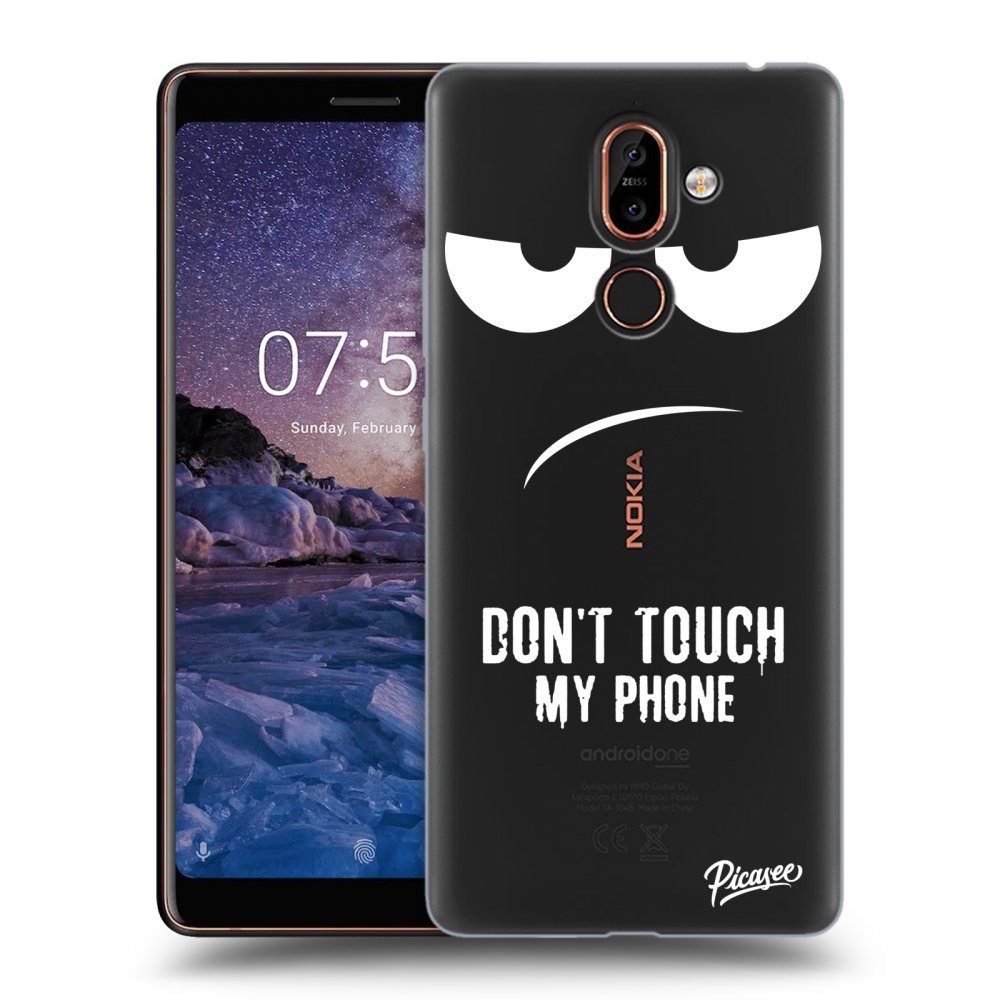 Picasee silikonový průhledný obal pro Nokia 7 Plus - Don't Touch My Phone