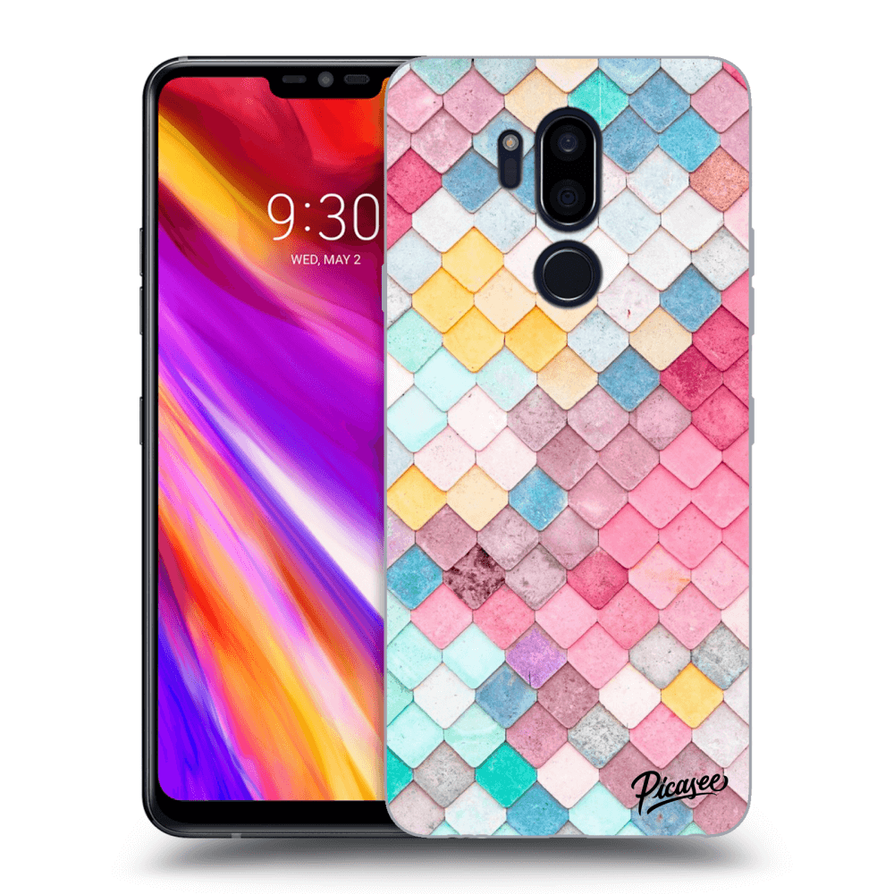 Picasee silikonový průhledný obal pro LG G7 ThinQ - Colorful roof