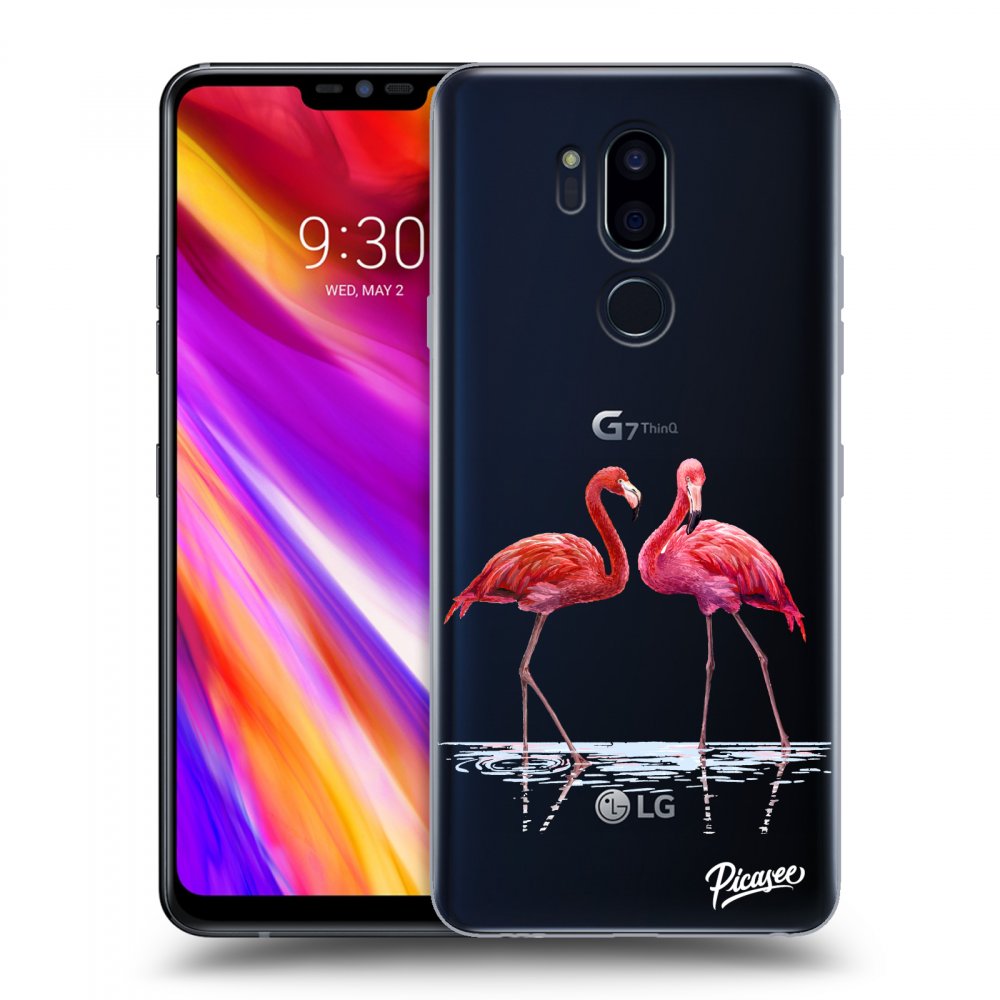 Silikonový Průhledný Obal Pro LG G7 ThinQ - Flamingos Couple