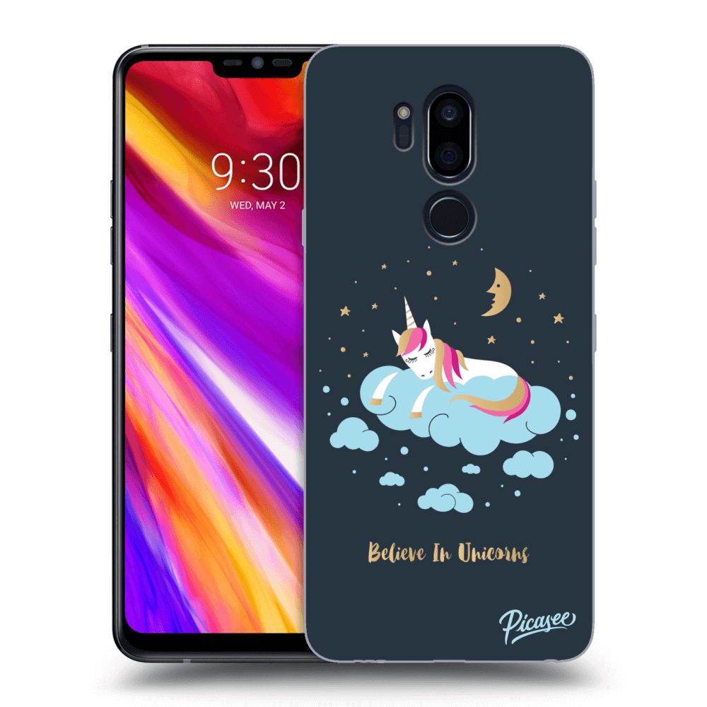 Picasee silikonový průhledný obal pro LG G7 ThinQ - Believe In Unicorns