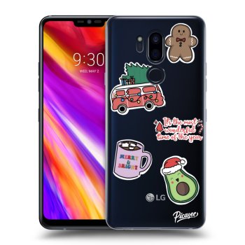 Picasee silikonový průhledný obal pro LG G7 ThinQ - Christmas Stickers